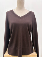West Palm V Neck Knit - Brown