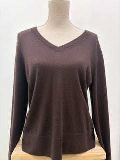 West Palm V Neck Knit - Brown