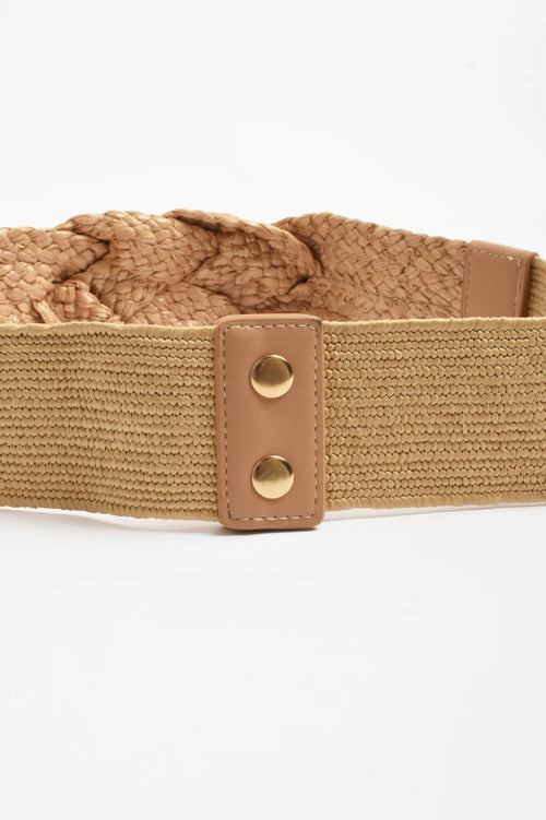 Knot Front Weave Stretch Belt