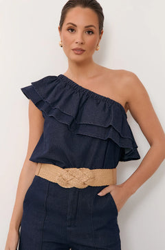 Knot Front Weave Stretch Belt