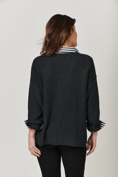 Cotton Cardigan - Charcoal