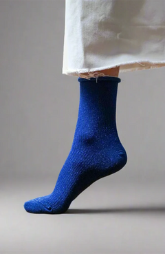 Lurex Glitter Socks - Electric Blue