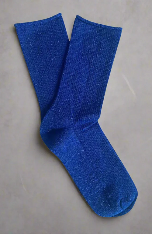 Lurex Glitter Socks - Electric Blue
