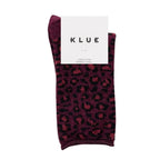 Lurex Glitter Socks - Leopard Burgundy