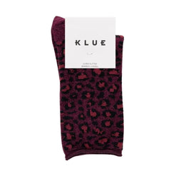 Lurex Glitter Socks - Leopard Burgundy