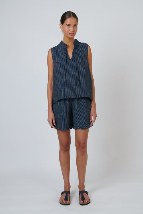 Linen Sleeveless Top - Streamlined