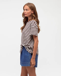 Easy Tuck Tee - Choc/Ivory