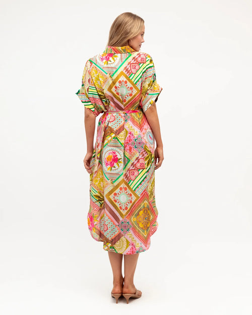 Saturated Opulence Midi Shirt Dress
