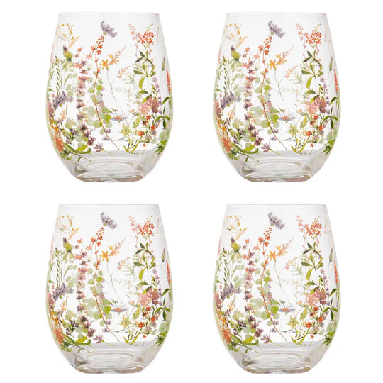 Wildflowers Crystal Tumbler - set 4