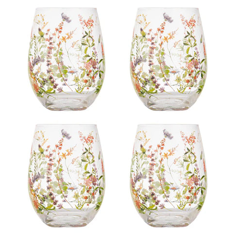 Wildflowers Crystal Tumbler - set 4