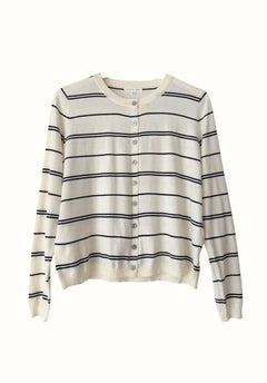 Ellie Stripe Cardi - Black/White