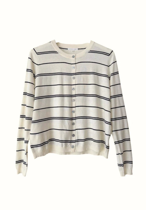 Ellie Stripe Cardi - Black/White