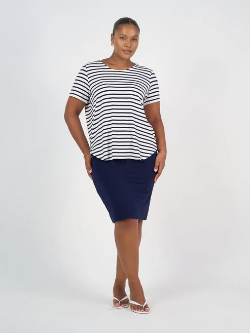Janis Tee - Navy/White Stripe