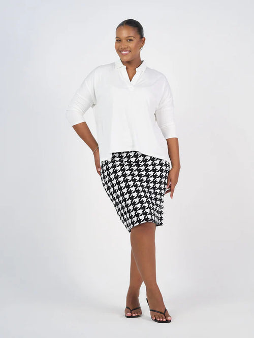 Khan Bamboo Collared Top - Cream