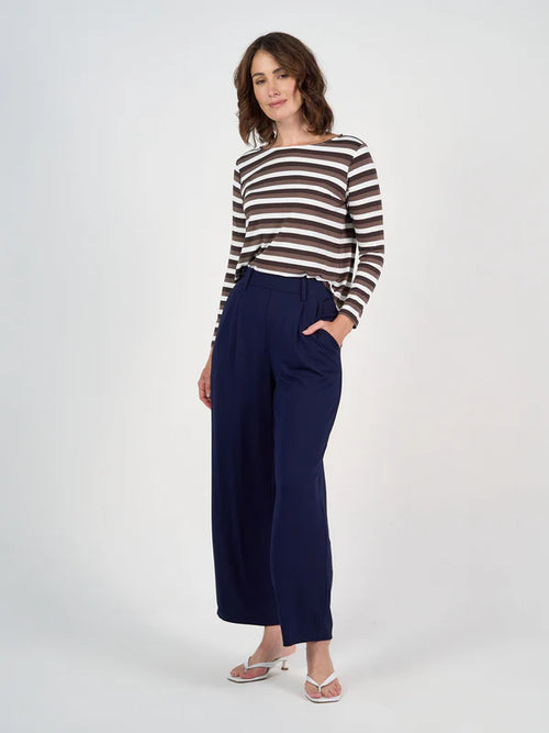 Billie Bamboo Wide Leg Dress Pant - Navy