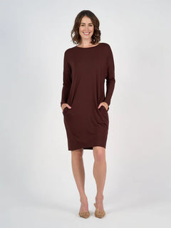 Turner Long Sleeve Bamboo Dress - Burgundy