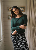 Adele Bamboo Tee - Dark Green