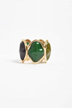 Metal Edged Resin Statement Stretch Cuff