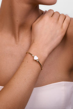 Myra Heart Bangle - Gold