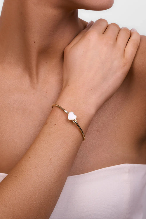 Myra Heart Bangle - Gold