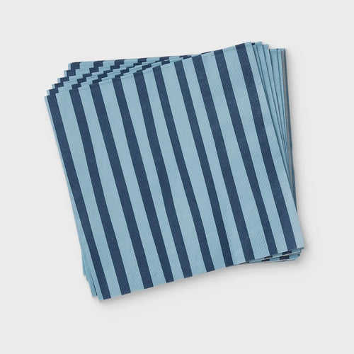 Niki Stripe Blue Paper Napkin Set 20Pc