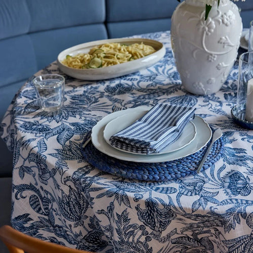 Samara Dark Blue Tablecloth 150x350