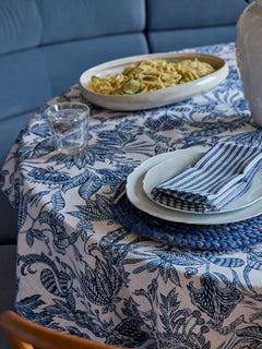 Samara Dark Blue Tablecloth 150x350