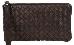 Leather Weave Wristlet