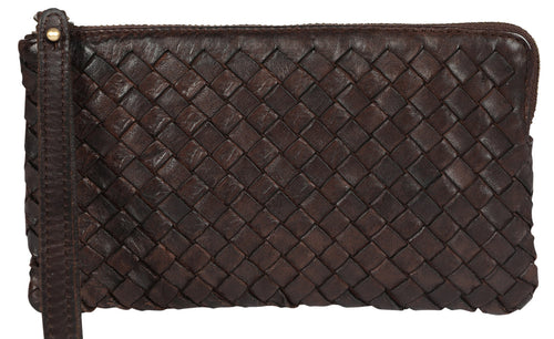 Leather Weave Wristlet