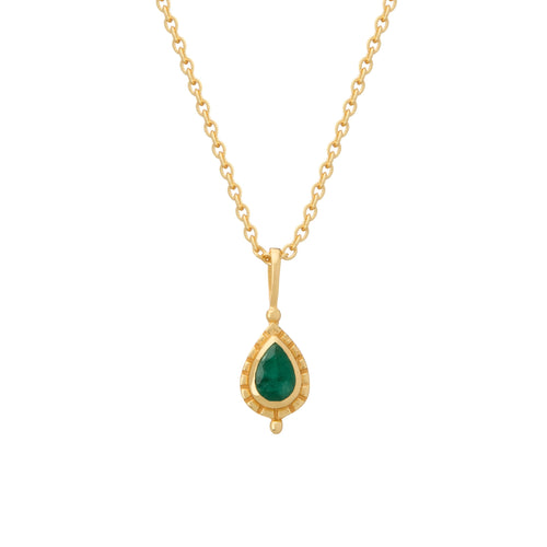 Emerald Pendant Necklace - Gold