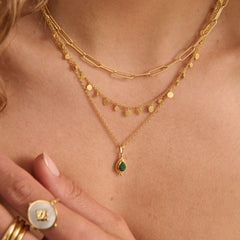 Emerald Pendant Necklace - Gold