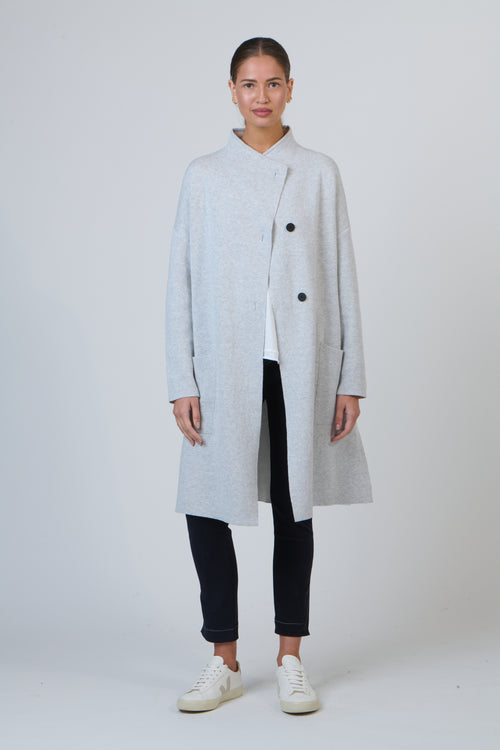 Grey Longline Cotton Coat