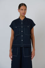 Poplin Top - Ink