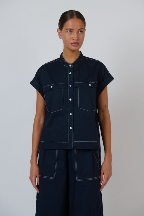 Poplin Top - Ink