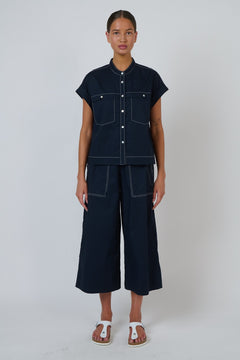 Poplin Top - Ink