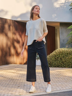 Short Ribbed Sleeve Knit - Dough
