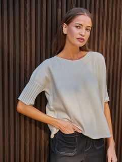 Short Ribbed Sleeve Knit - Dough