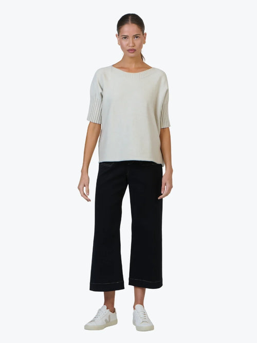 Short Ribbed Sleeve Knit - Dough