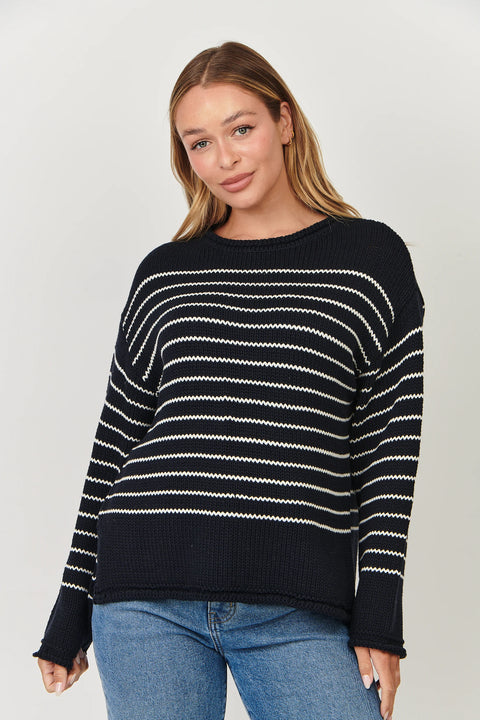 Ink Stripe Cotton Jumper