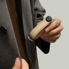 Leather Key Organiser - Sand