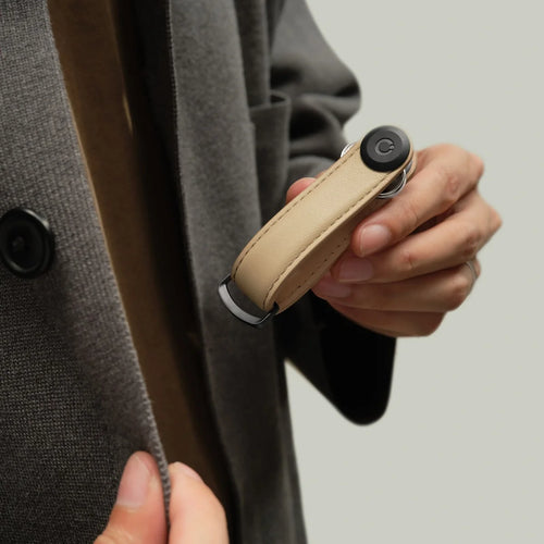 Leather Key Organiser - Sand