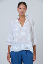 Tiered Ruffle Blouse - White