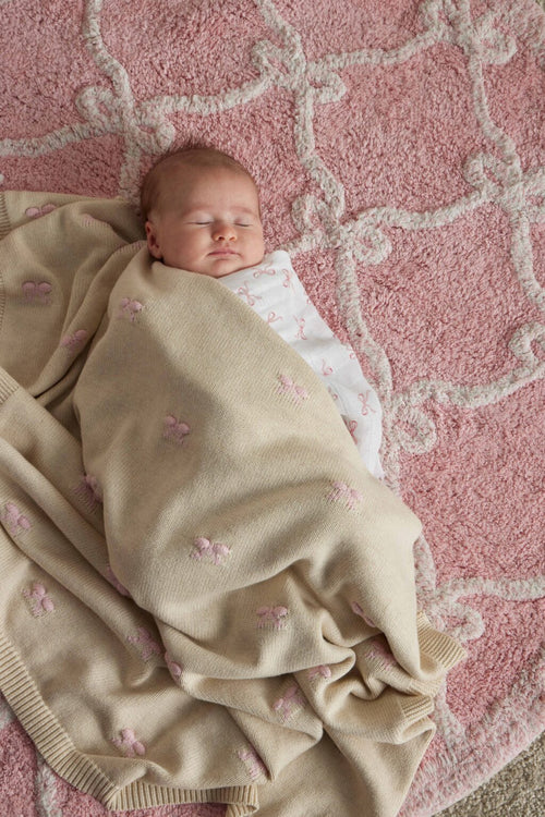 Pink Bow Muslin Wrap