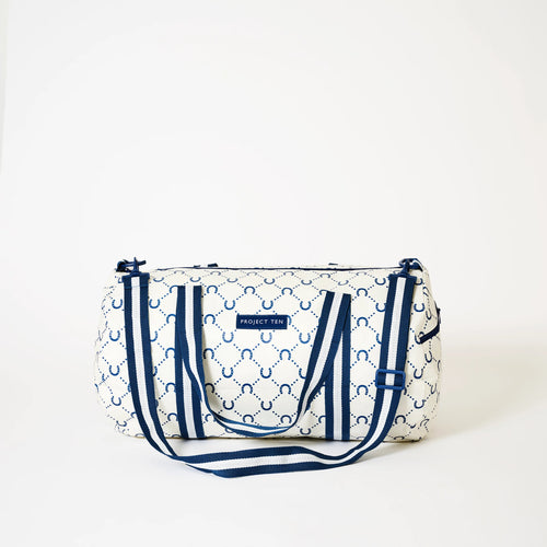 Barrel Bag - Navy Horseshoe