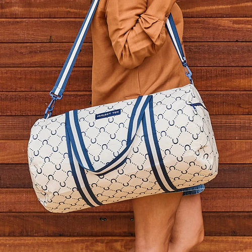 Barrel Bag - Navy Horseshoe