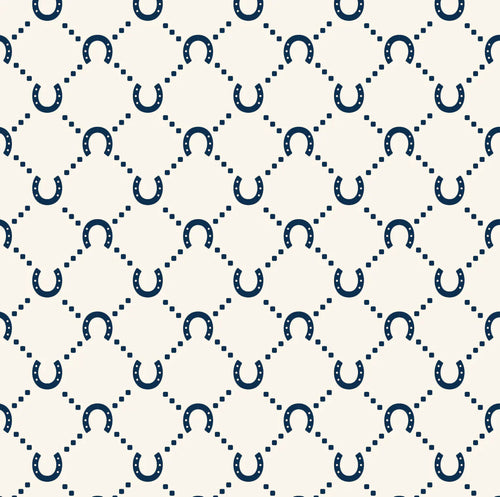 Barrel Bag - Navy Horseshoe