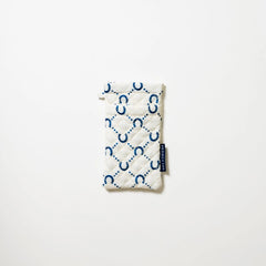 Double Glasses Case - Navy Horseshoe