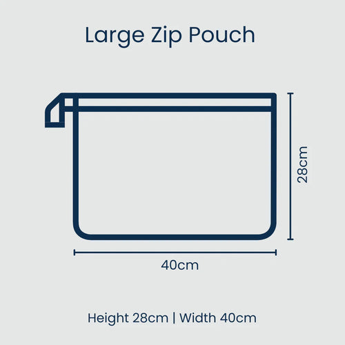 Large Zip Pouch - Navy Horseshoe