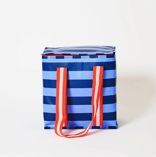 Medium Insulated Tote - Blue Stripe