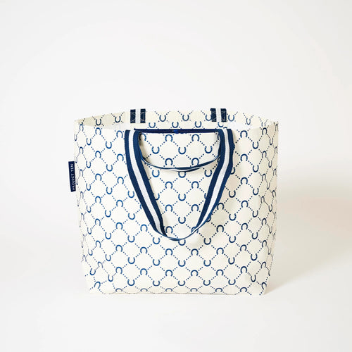 Medium Tote - Navy Horseshoe